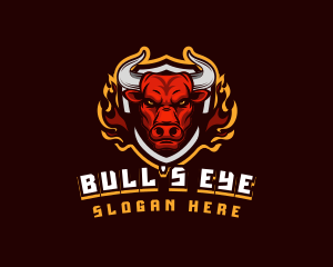 Flame Bull Shield Gaming logo design