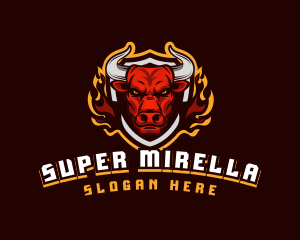 Flame Bull Shield Gaming logo design