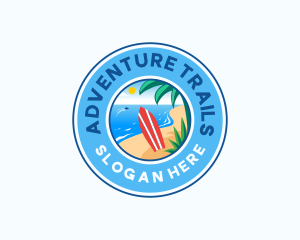 Beach Surfboard Adventure logo design