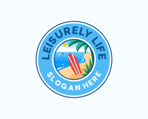 Beach Surfboard Adventure logo design