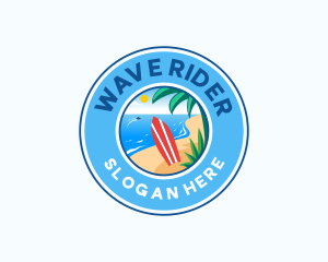 Beach Surfboard Adventure logo design