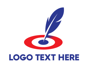 Notary - Writing Feather Target logo design