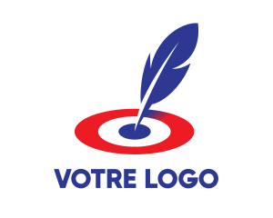 Focus - Writing Feather Target logo design