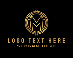 Metallic - Money Coin Letter M logo design