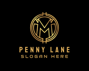 Penny - Money Coin Letter M logo design