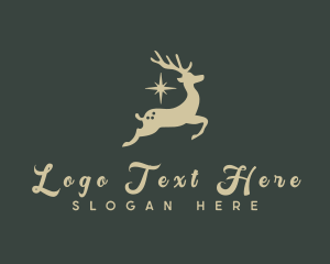 Stag - Nature Star Deer logo design