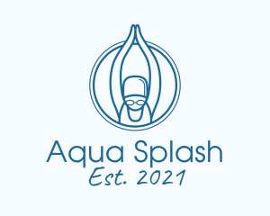 Blue Swimming Athlete logo design