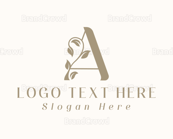 Leaf Vine Letter A Logo