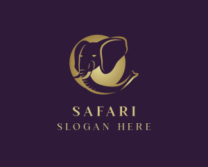 Safari Wild Elephant Head logo design