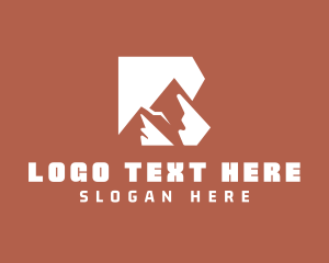 Hiker - Outdoor Mountain Letter B logo design