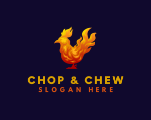 Fire Chicken Bird Logo