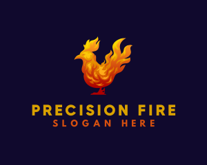 Fire Chicken Bird logo design