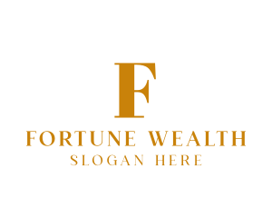 Fortune - Golden Fancy Lettermark logo design