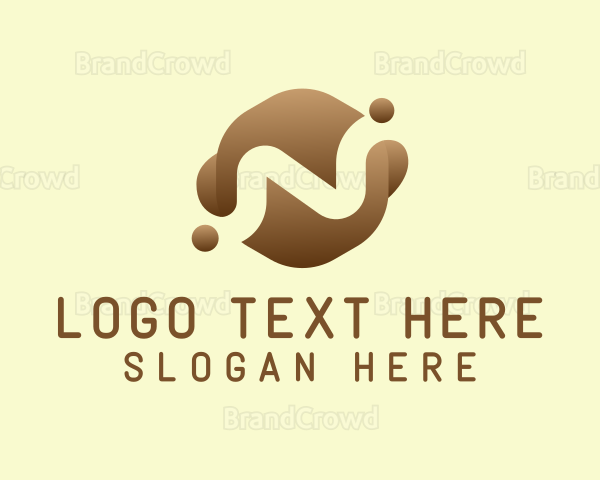 Brown Coffee Drink Letter N Logo