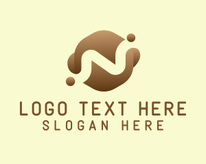 Chocolate - Brown Coffee Drink Letter N logo design