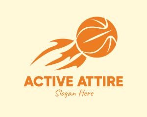 Sportswear - Orange Flaming Basketball logo design