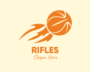 Basketball - Orange Flaming Basketball logo design