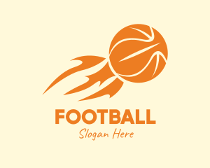 Orange - Orange Flaming Basketball logo design