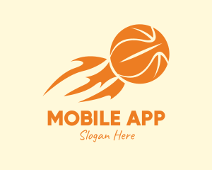 Sports Team - Orange Flaming Basketball logo design