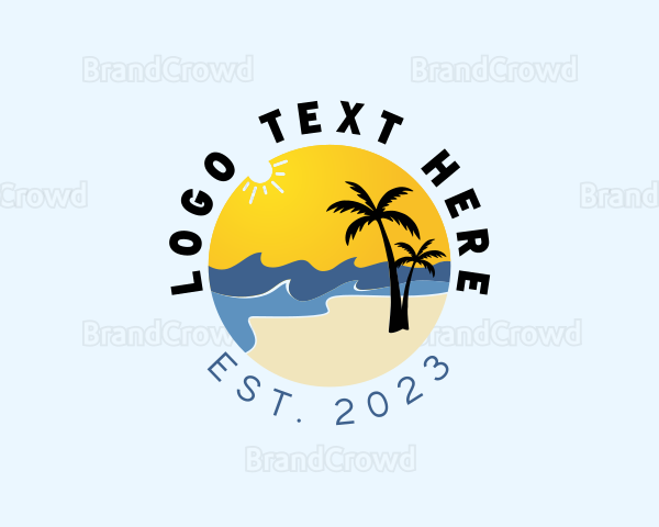 Sunny Beach Palm Tree Logo