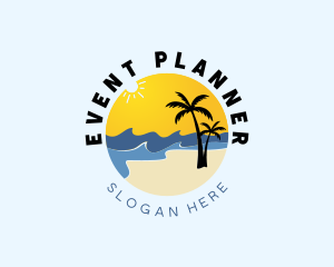 Sunny Beach Palm Tree Logo