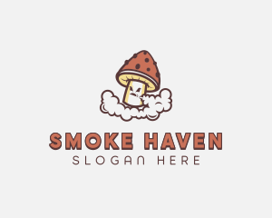 Smoking Mushroom logo design