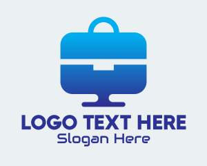 Bag - Blue Tech Briefcase Desktop logo design