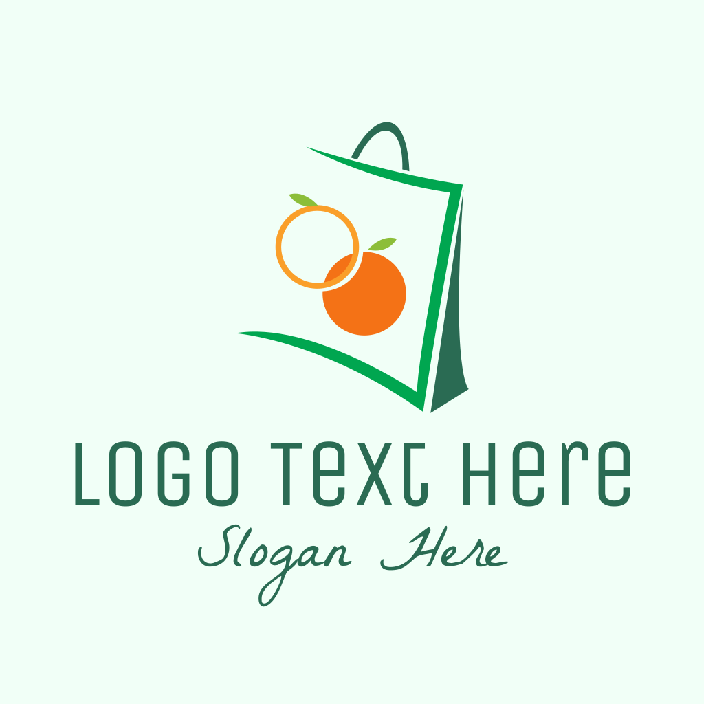 Orange shopping bag retail logo design template Vector Image