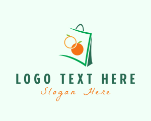 Grocery Delivery - Orange Shopping Bag logo design
