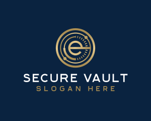 Vault - Digital Bitcoin Cryptocurrency logo design