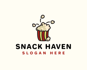 Popcorn Snack Cinema logo design