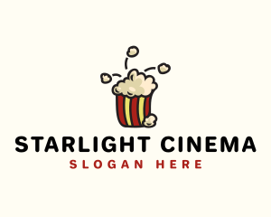 Popcorn Snack Cinema logo design