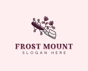 Floral Icing Spatula logo design