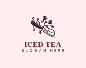 Floral Icing Spatula logo design