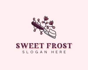 Floral Icing Spatula logo design