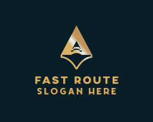 Route - Arrow Navigation Gps logo design