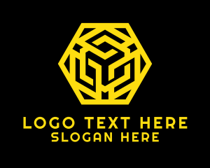 Black And Yellow - Abstract Yellow Hexagon logo design