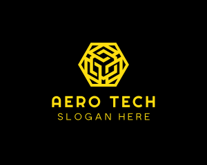 Hexagon Geometric Tech logo design