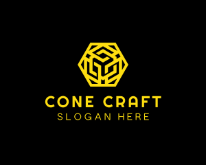 Hexagon Geometric Tech logo design