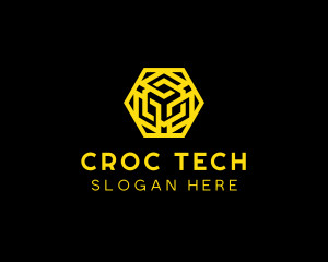 Hexagon Geometric Tech logo design