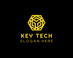 Hexagon Geometric Tech logo design