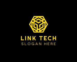 Hexagon Geometric Tech logo design