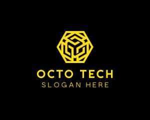 Hexagon Geometric Tech logo design