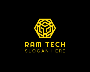 Hexagon Geometric Tech logo design