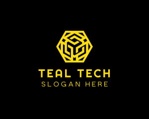 Hexagon Geometric Tech logo design