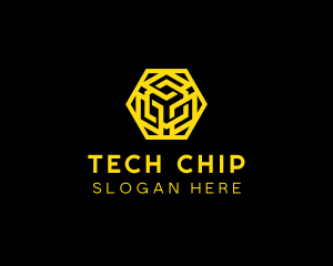 Hexagon Geometric Tech logo design