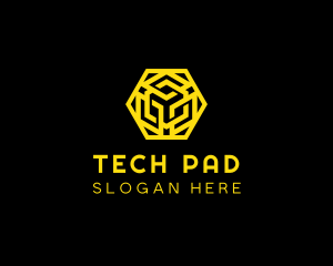 Hexagon Geometric Tech logo design