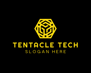 Hexagon Geometric Tech logo design