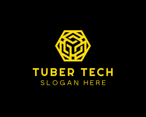 Hexagon Geometric Tech logo design