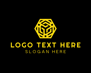 Hexagon Geometric Tech logo design